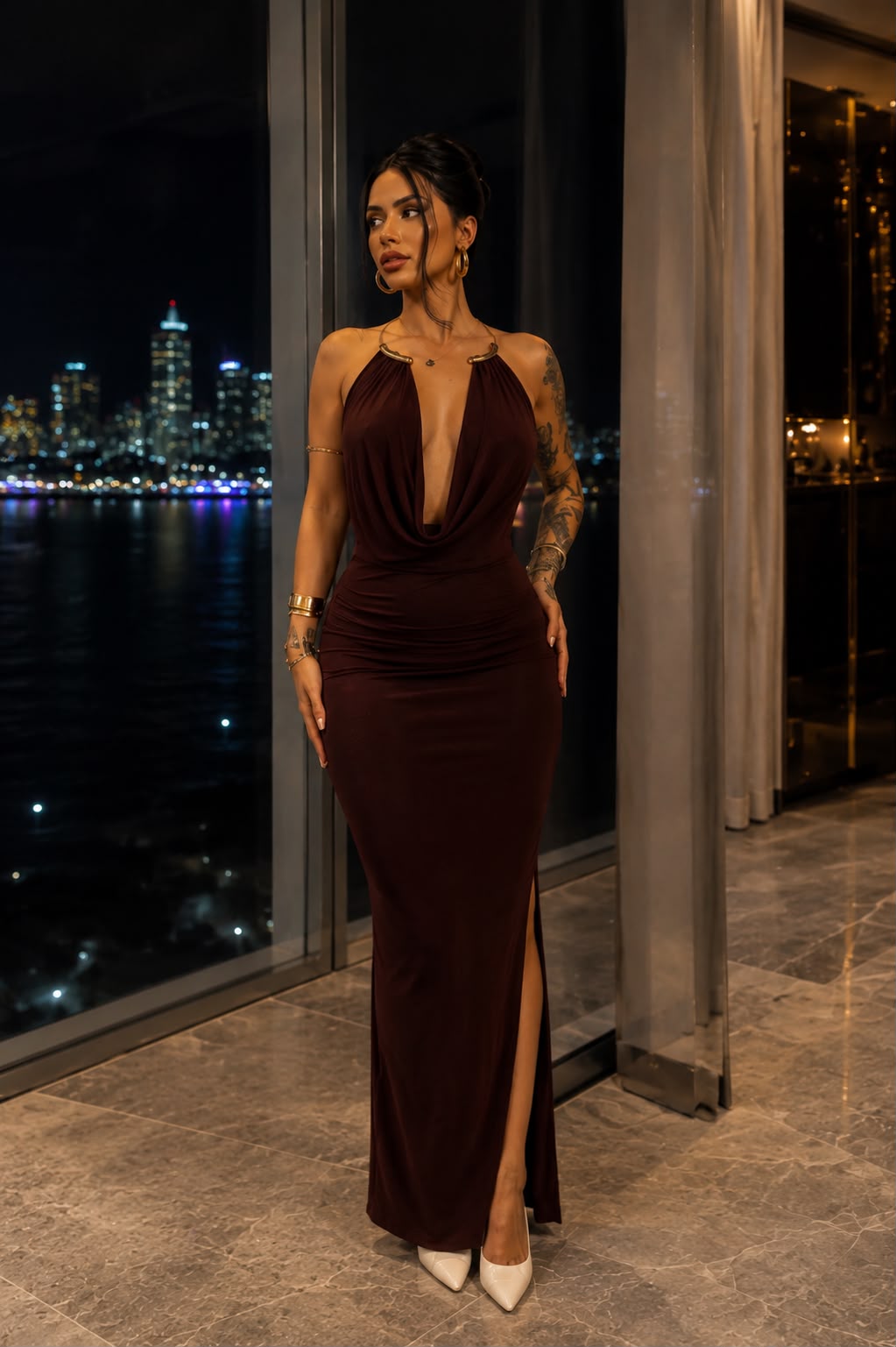 The Burgundy Muse Maxi Dress