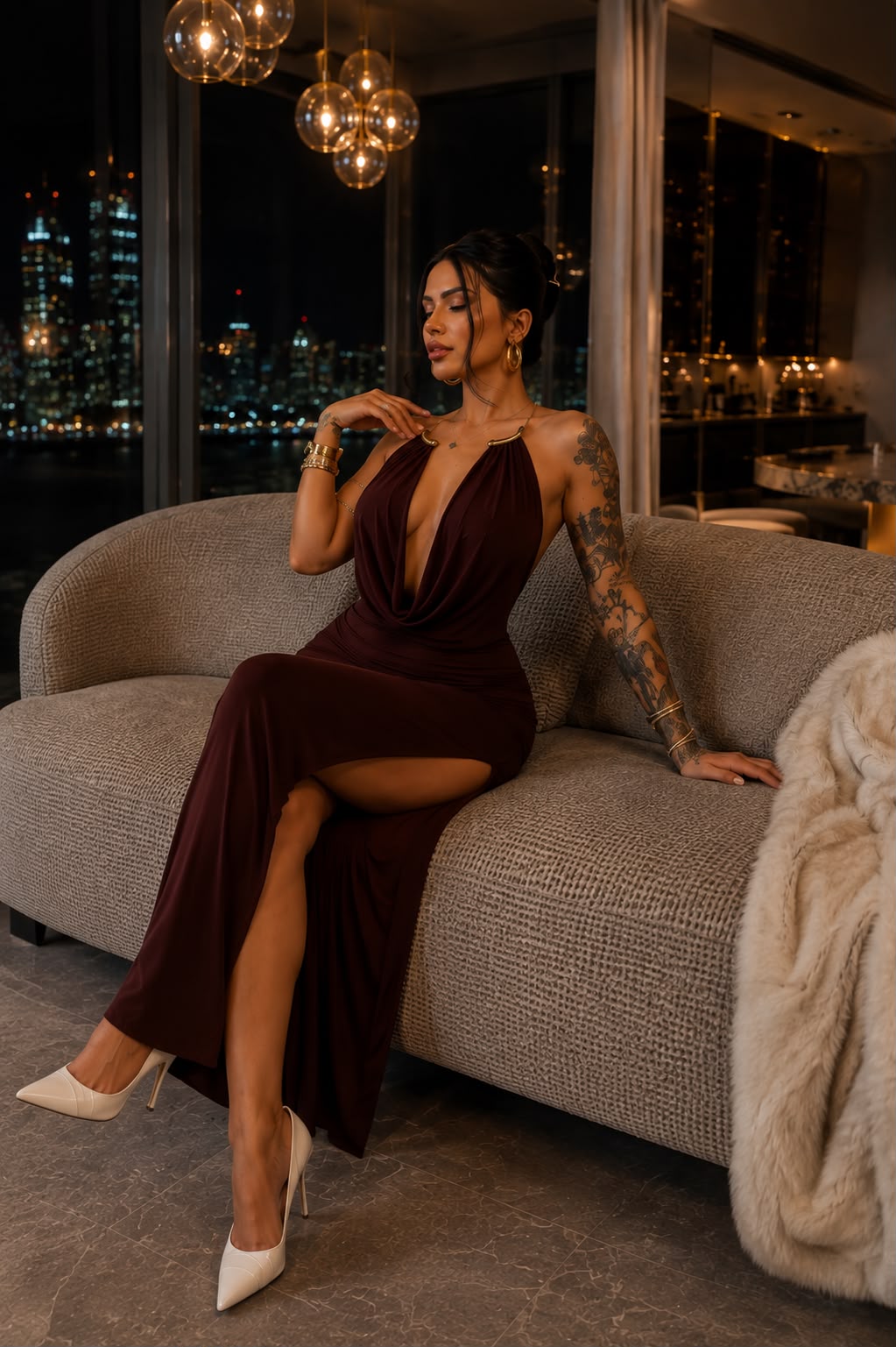 The Burgundy Muse Maxi Dress