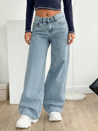 Y2K Streetwear Relaxed Fit Light Wash Baggy Jeans