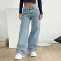 Y2K Streetwear Relaxed Fit Light Wash Baggy Jeans