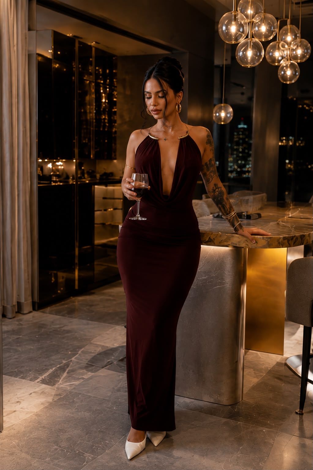 The Burgundy Muse Maxi Dress